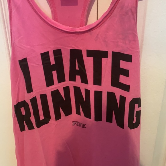Victoria Secret Pink “I Hate Running” Tank Top - Picture 3 of 5
